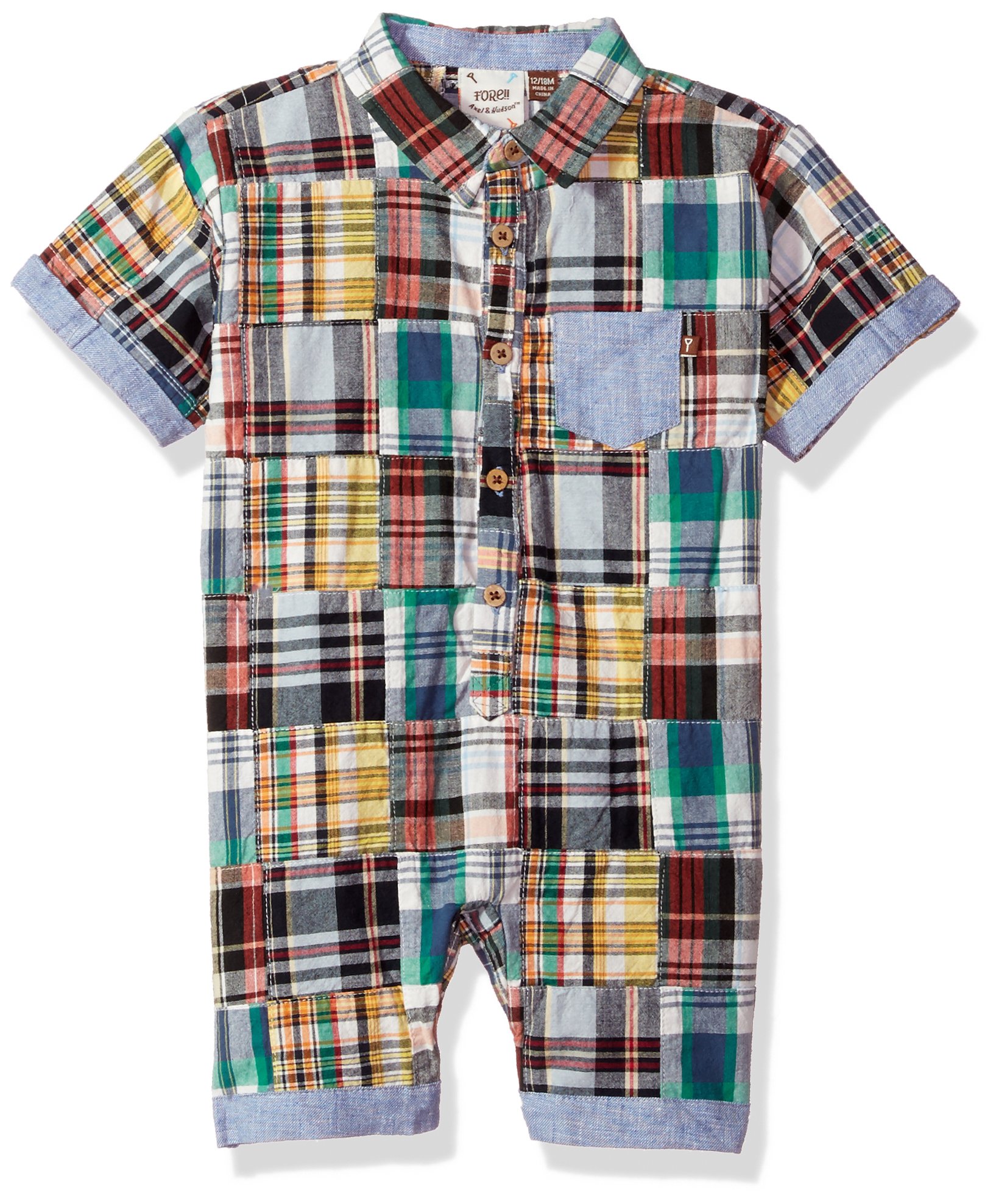 Fore!! Axel & Hudson Boys' Madras Romper