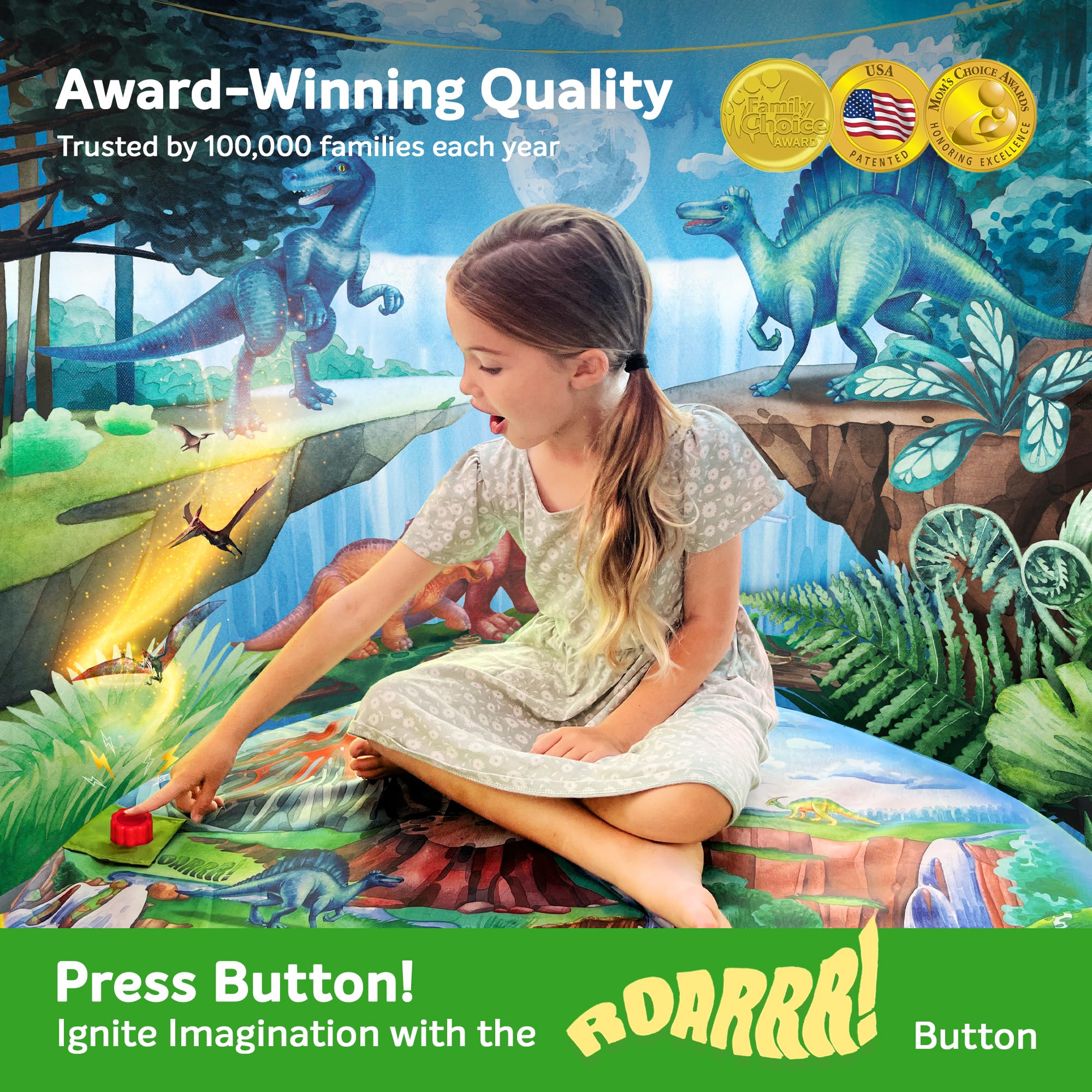 W&O Dino Play Tent - Roar Button & LED Lights -2 W&O Dino Play Tent - Roar Button & LED Lights -2