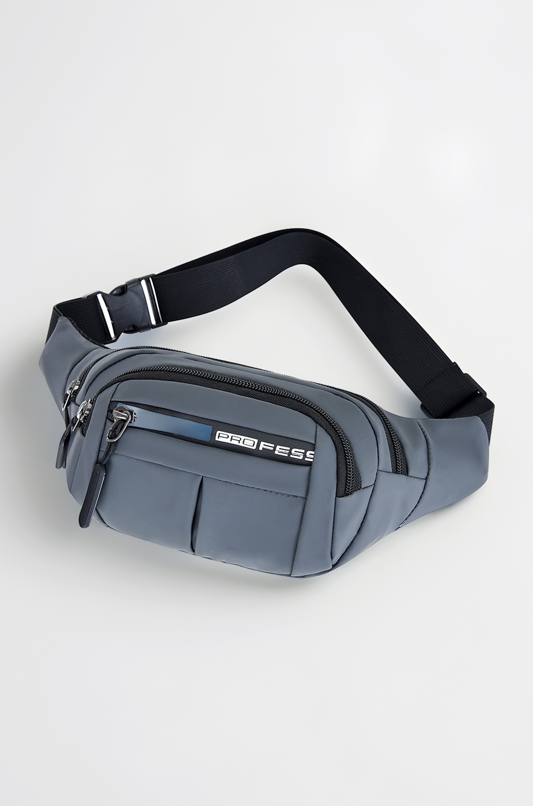 Waist Bag for Men Women Grey | Travel Handy Hiking Running Pouch with Zipper | Adjustable Strap Fanny Pack for Documents Money Card Phone Earphone | Lightweight Sport Belt Bag