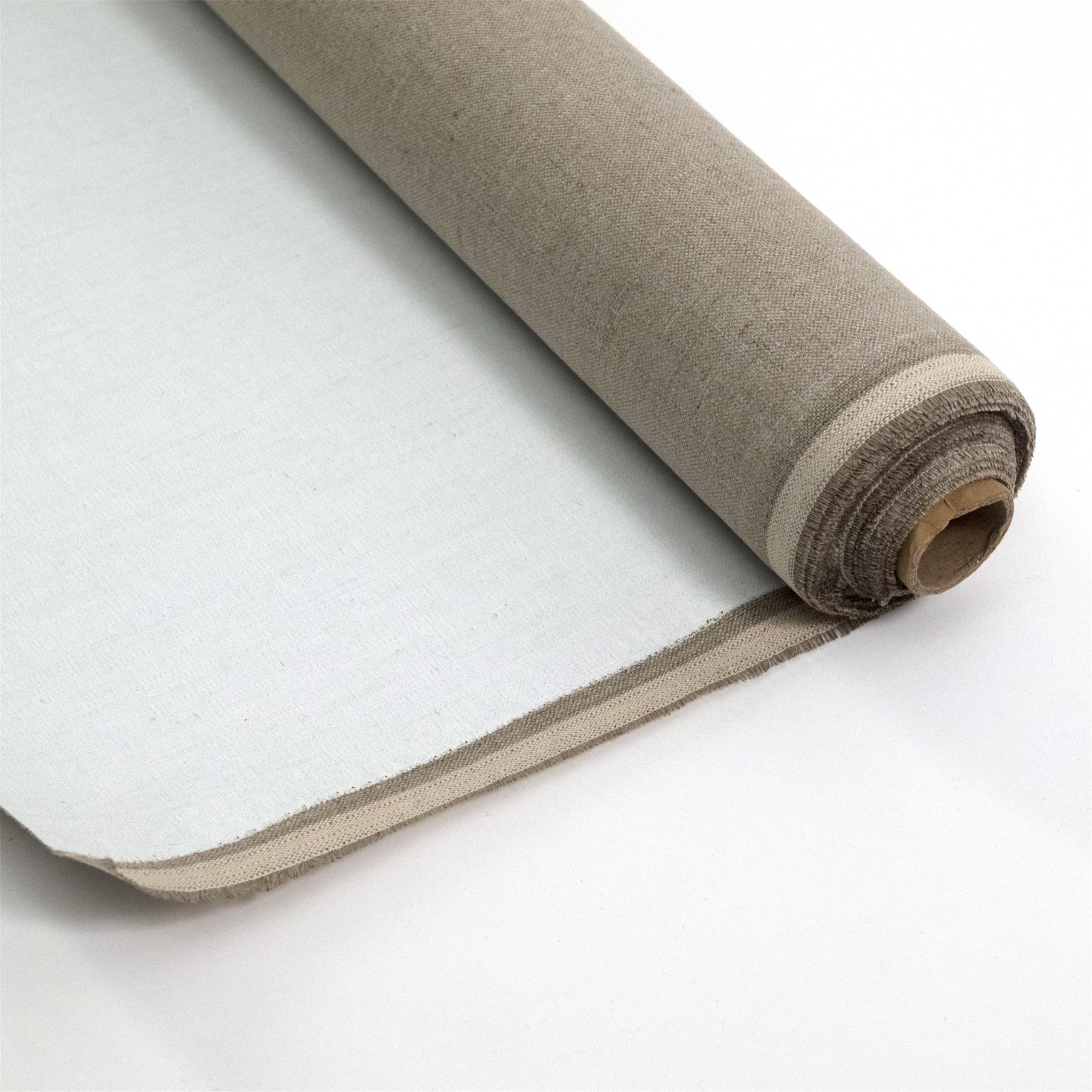 Toile murale sur rouleau 430 g/m² | 100 % lin | 1,7 x 10 m | Rouleau de toile prêt à peindre, apprêté avec Gesso