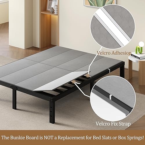 Miniatura 6 de Tabla Bunkie de alta resistencia de 0.394 in tamaño Queen (56 x 78 pulgadas), somier plegable para soporte de cama, tablero de cama de perfil bajo,