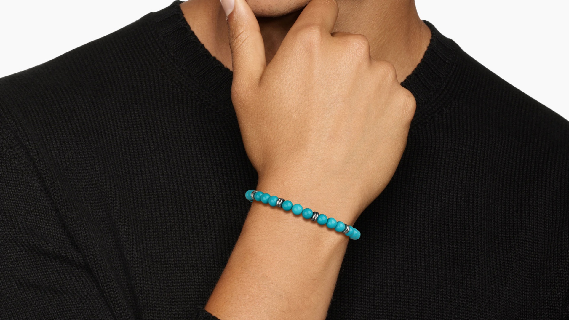 Pulsera GAVU Turquesa 6mm para Hombre Ajustable miniatura 7