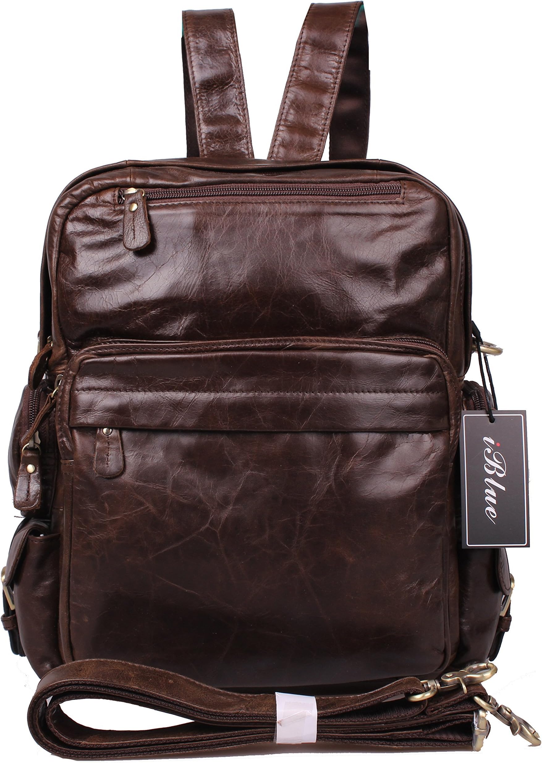Iblue Genuine Leather Small Backpack Purse Travel Daypack Daily Bag #2685