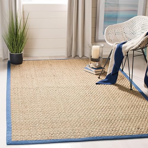 Vista 304 de SAFAVIEH Natural Fiber NF114A - Alfombra de hierba marina, tejido de canasta, con borde, para zonas de alto tráfico, sala de estar, dormitorio, 2