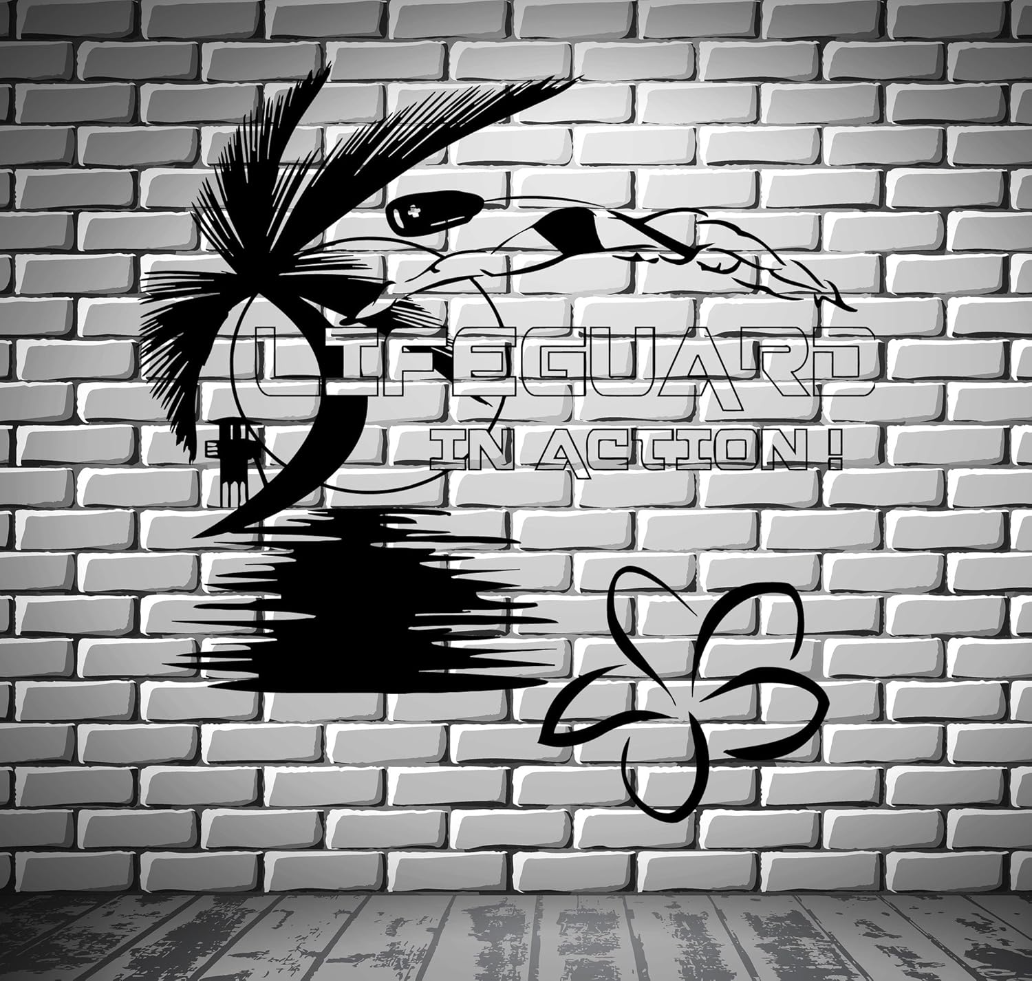 Lifeguard Vinyl Decal Water Beach Swimming Pool in Action Wall Stickers (ig2313)