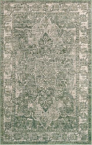 Miniatura 3 de Unique Loom Isabella Collection - Alfombra de área Adjani (5 pies 1 pulgada x 8 pies, rectangular, verdemarfil)