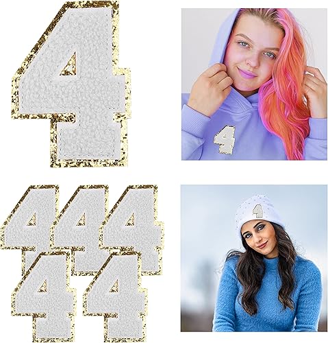 Miniatura 1 de Kare & Kind Parches bordados de felpilla para planchar con números, para coser o planchar para ropa, camisas, uniformes, vestidos, chaquetas,