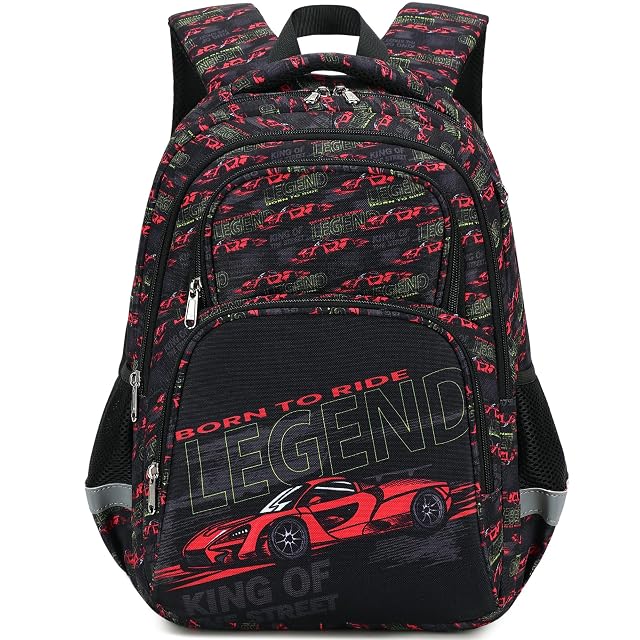 abshoo Cute Car School Backpack For Boys Elementary Kindergarten Kids School Bag Car Black