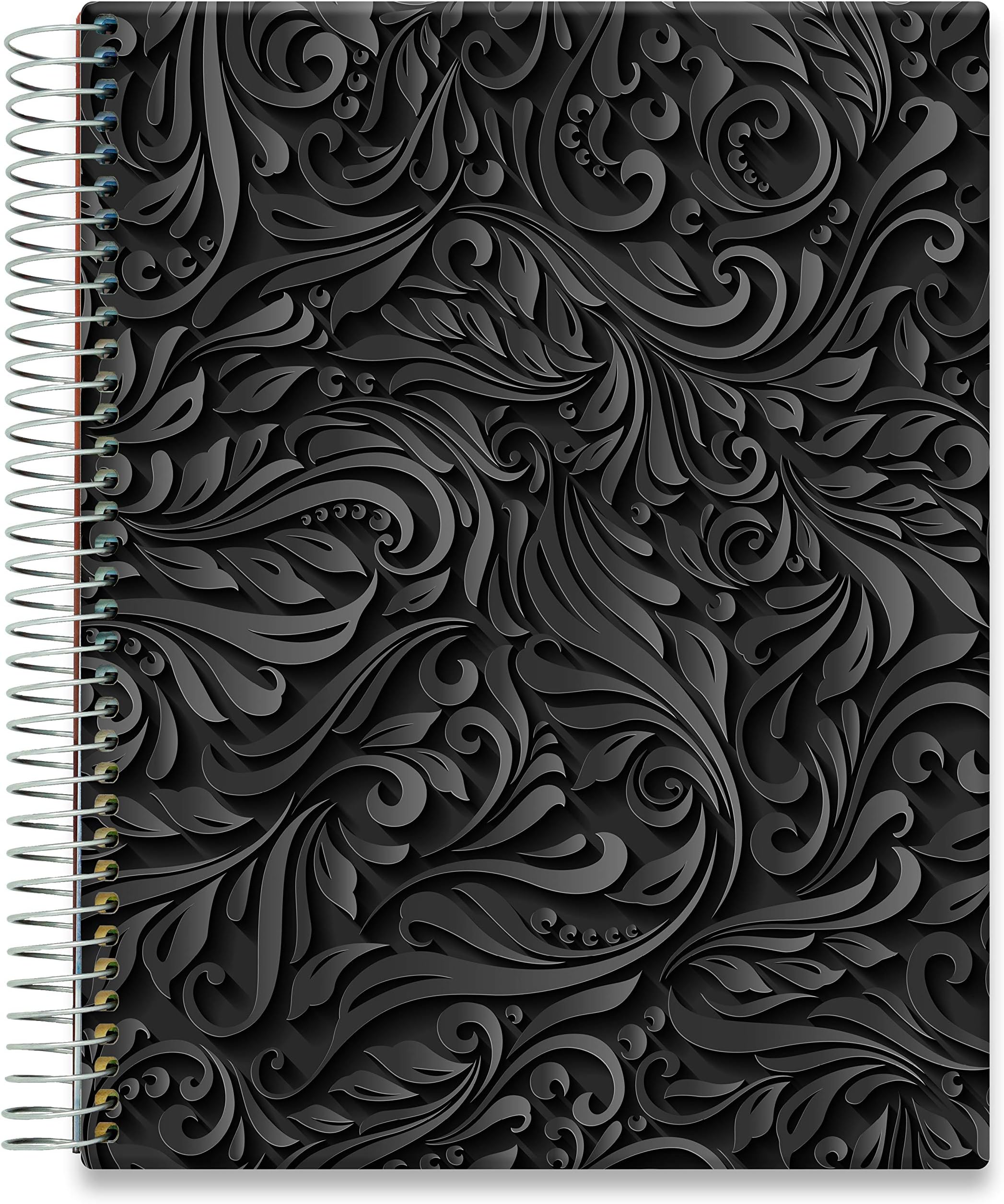 Tools4Wisdom Hardcover 2022 Planner - 2022 Calendar Inclusive December 2021 - 15 Month - 8.5" x 11" Hardcover with Full-Color Monthly Weekly and Daily Planner Pages - O15S - Black Floral
