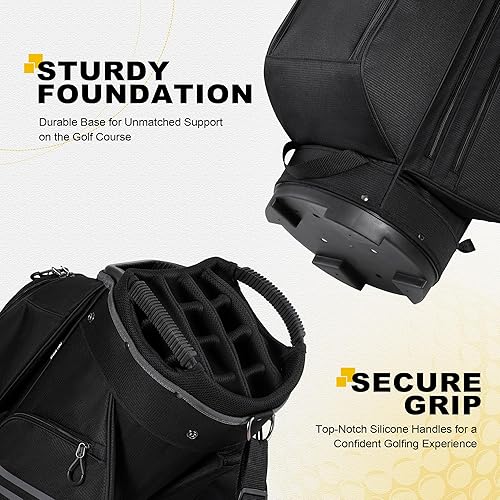 Vista 6 de Bolsa para carrito de golf, con divisor organizador de 15 compartimentos en la parte superior con asas y cubierta contra la lluvia