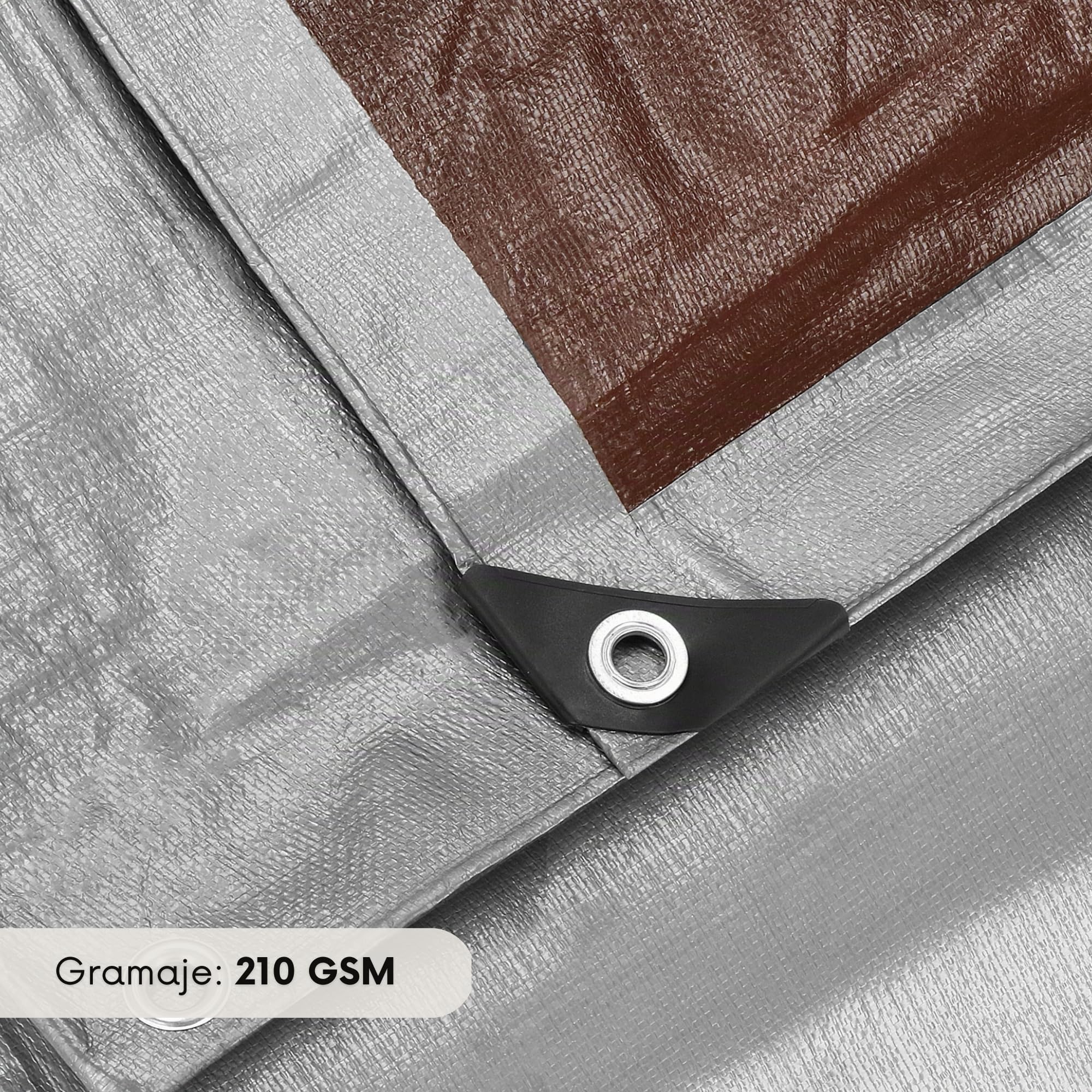SPRINGOS Lona impermeable con ojales, 4 x 7 m, resistente al desgarro, lona protectora para leña de chimenea, muebles de jardín, cubierta de barco, PE 210 g/m2