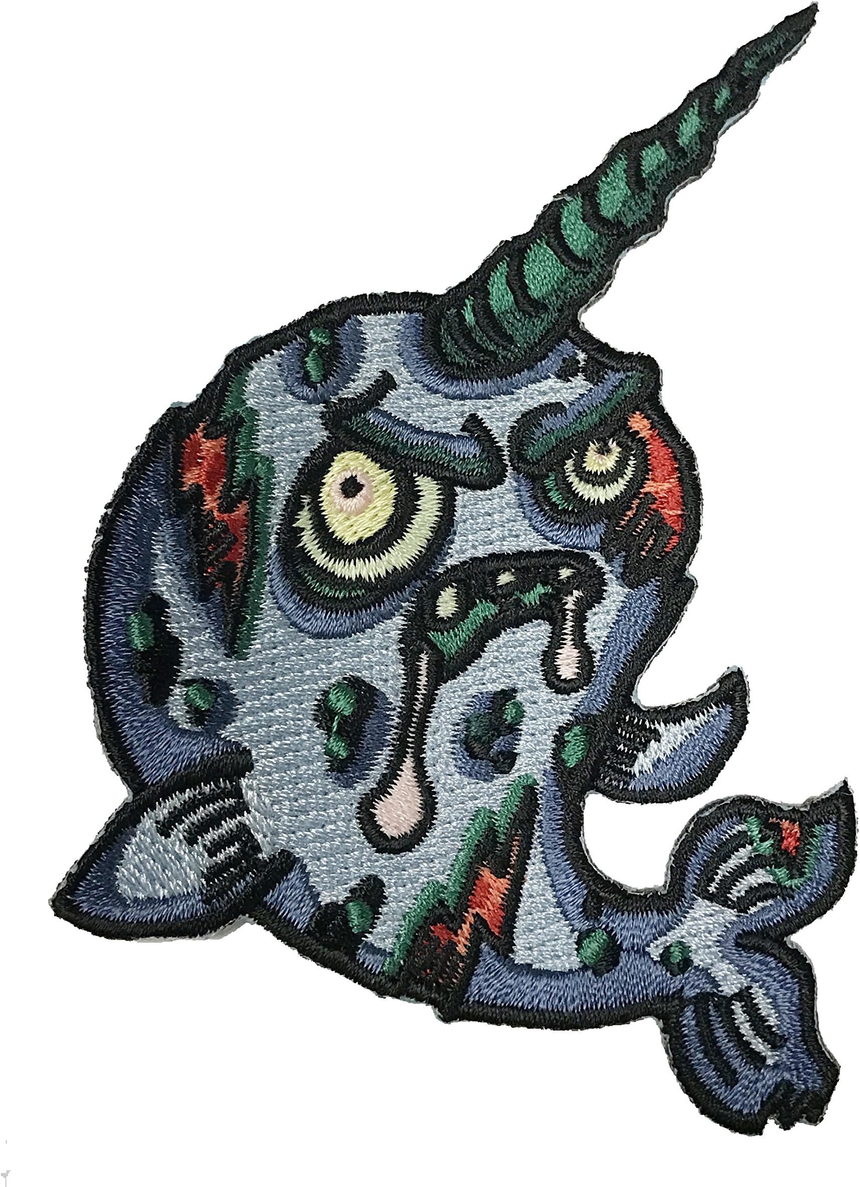"Dead Zombie Narwhal" Iron On Patch