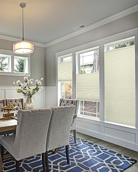 CHICOLOGY Cellular Shades, Top Down Bottom Up Shades, Blinds for Windows, Window Shades for Home, Door Blinds, Window Coverings, Cellular Blinds,Neutral White - Blackout, 26.5" W x 48" H