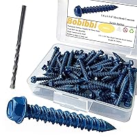 Vista 15 de Anclaje de tornillo de hormigón de 1/4 x 2-3/4" con cabeza hexagonal, para anclaje a mampostería, bloque o ladrillo (100 piezas)