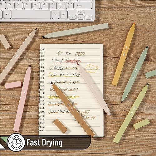 Miniatura 6 de Mr. Pen - Resaltadores estéticos de doble punta, 8 piezas, cincel y puntas finas, tonos terrosos