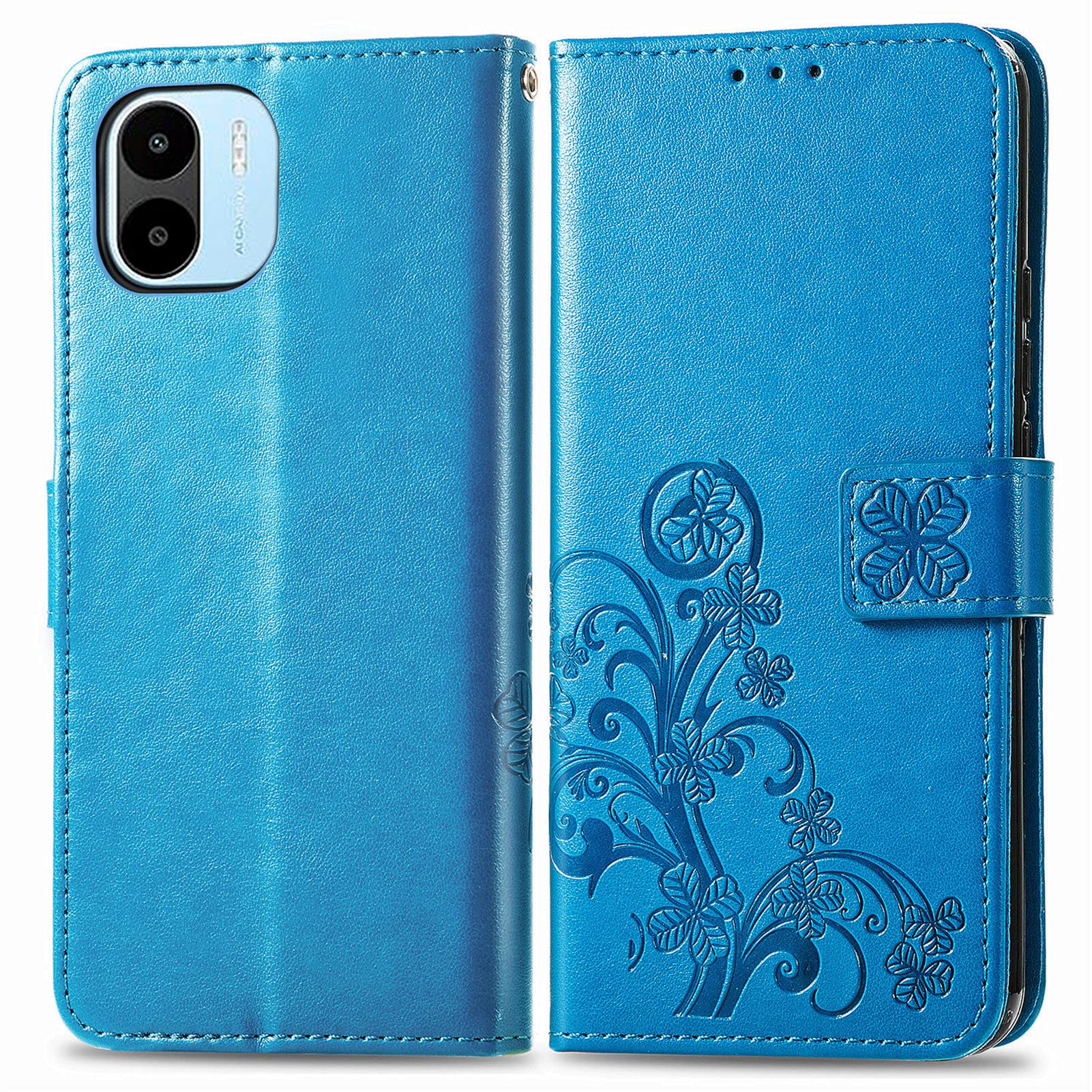 Netany Cover per Xiaomi Redmi A1 /Redmi A2 con Cordino, Flip Portafoglio Custodia in Pelle, [2 Porta Carte][Chiusura Magnetica],Custodia Libro Cover con Laccio per Xiaomi Redmi A1 /Redmi A2 (Nero