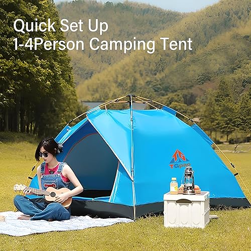 Miniatura 2 de Tienda de campaña impermeable de instalación rápida para 4 personas con red de insectos, tienda de campaña desplegable instantánea para acampar y