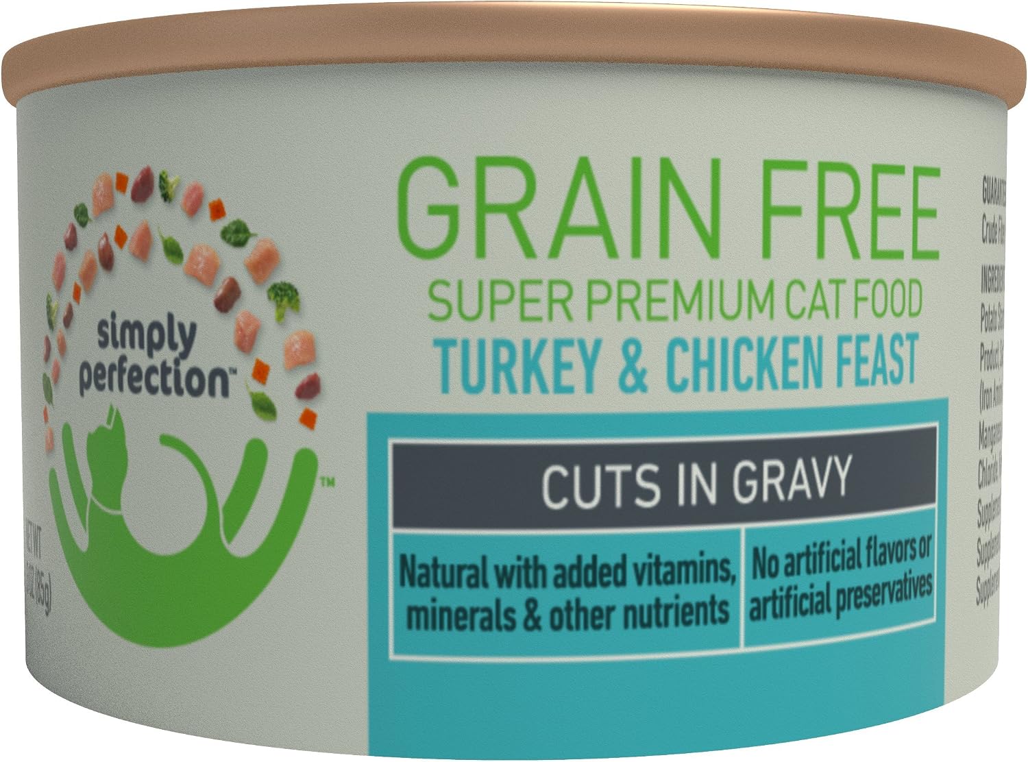Simply Perfection Super Premium Grain Free Turkey And Chicken Feast-Cuts 72Oz Case, 24 Cans
