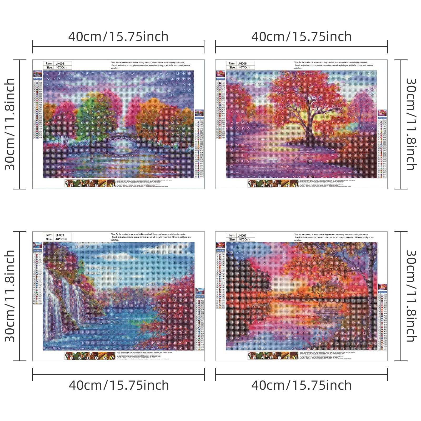 4er-Set Diamond Painting Tiere – 5D Diamantbilder 40x30 Cm, Full Drill, Inkl. Werkzeug Für Erwachsene
