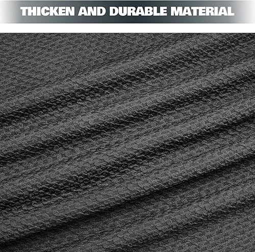 Miniatura 9 de NeColorLife Funda otomana cuadrada de tela jacquard, funda gruesa y elástica para reposapiés otomano cuadrado, mediano, gris