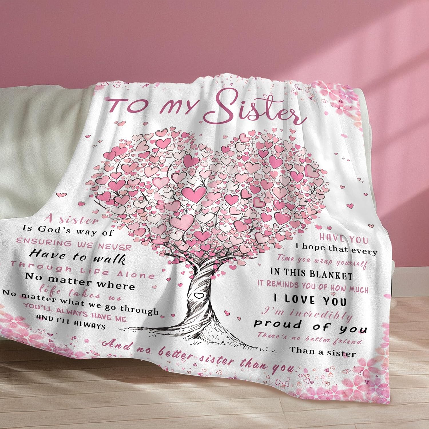 Aipon Sister Gifts Blanket, Sisters Birthday Gifts for Sister, to My Sister Blanket 40"x 50", Big Sister Gift for Sister Wedding Graduation, Sister Blankets from Sister Adult Best Sister Ever Gifts - Image 3