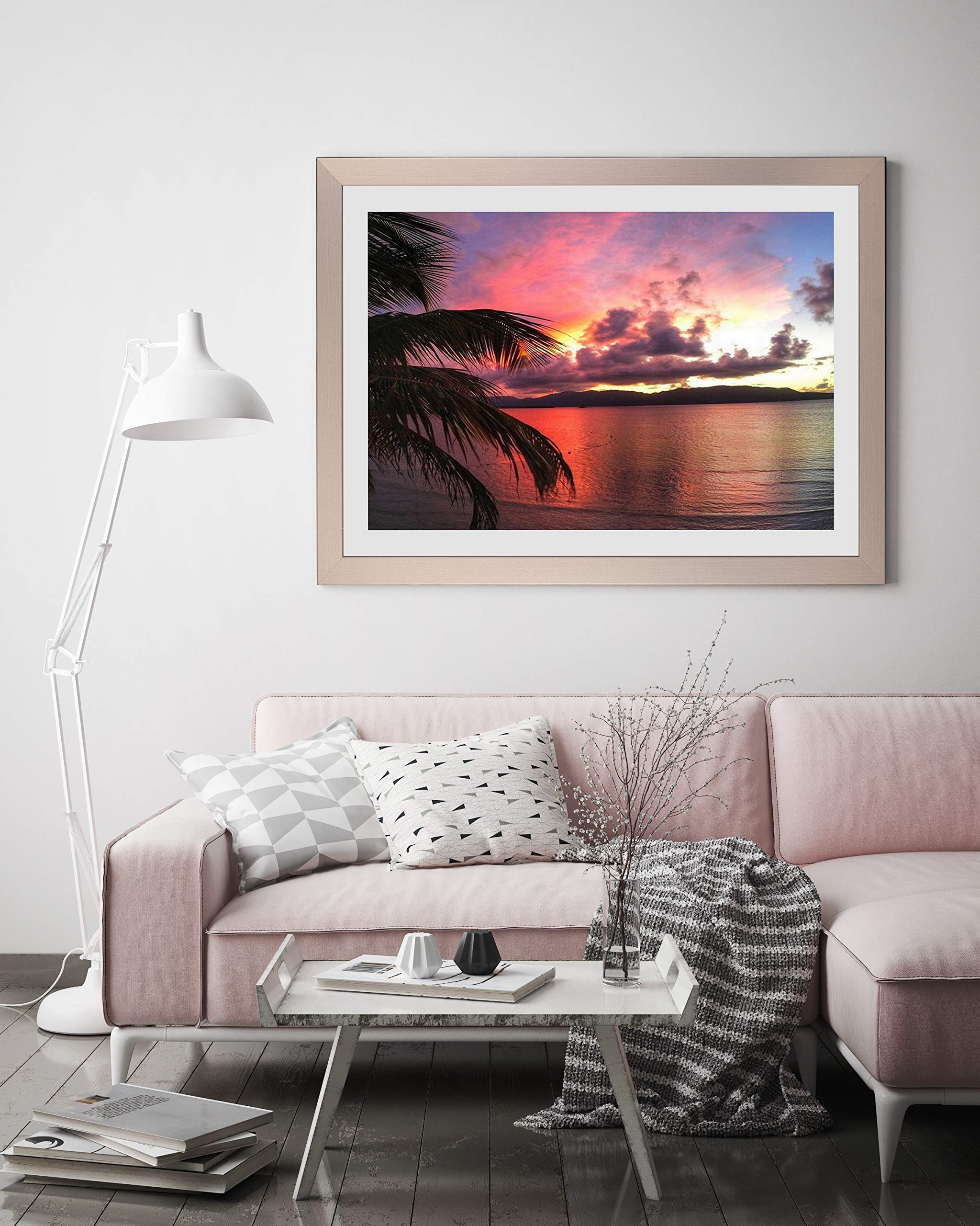 Cornice portafoto 80 x 80 cm, in legno acrilico lucido, senza