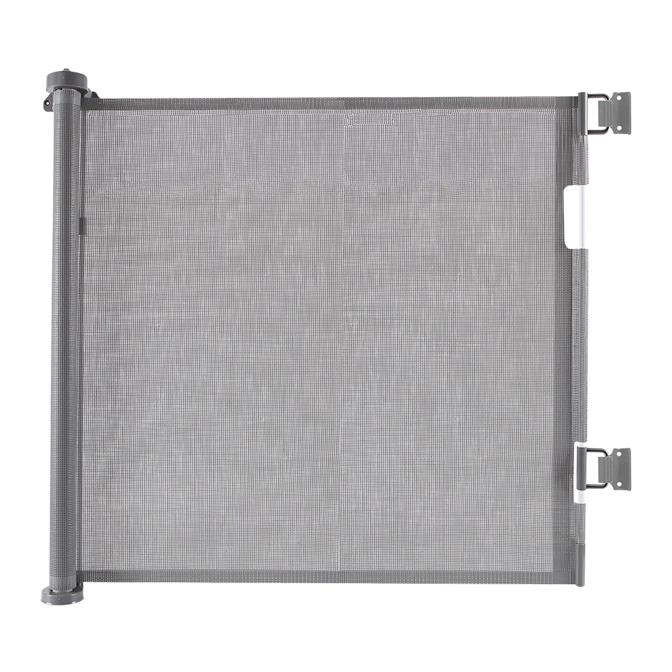 Relaxdays retractable safety gate, extendable up to 1.5 m, no drilling required, child safety, stair barrier, grey