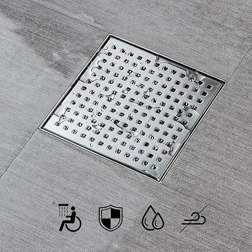 Vista 24 de SaniteModar Drenaje lineal de ducha de 24 pulgadas con inserto de azulejos 2 en 1, drenaje lineal de ducha cepillado de acero inoxidable 304