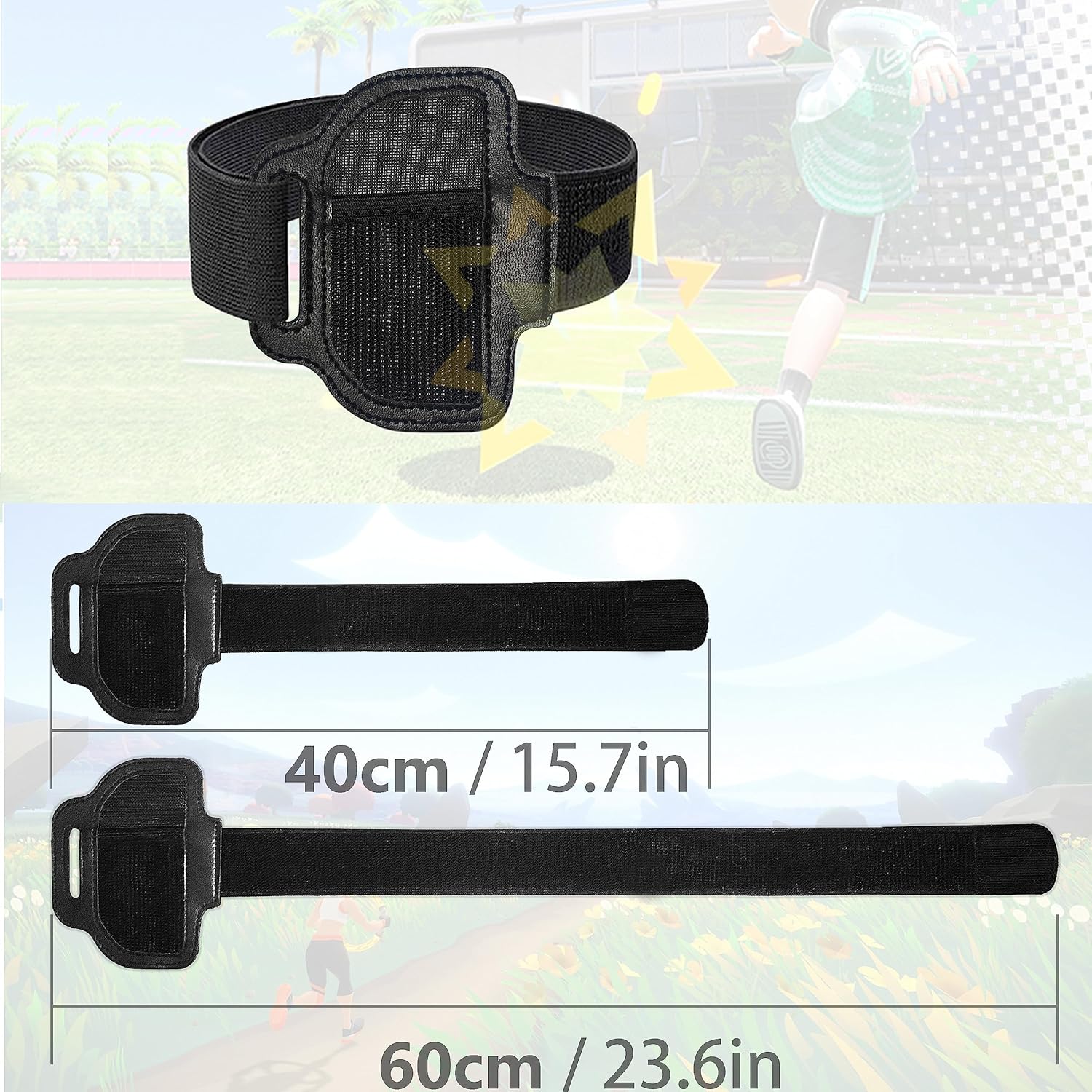 Leg Strap for Nintendo Switch Sports Play Soccer/for Switch OLED Model Ring Fit Adventure Bundle Leg Fixing Band,Adjustable Adults Elastic Sports Strap for Nintendo Switch Sports(4 Pack) - Image 6