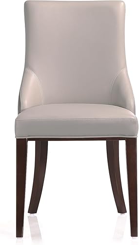 Manhattan Comfort Shubert - Silla de comedor moderna de terciopelo y piel sintética, diseño de doble tapicería en marco de madera de haya maciza,