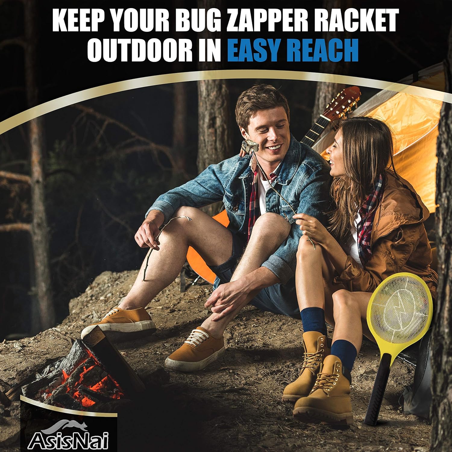 Double Pack Bug Zapper Racket Electric Fly Swatter Mosquito Racket - 3000 Volt Wasp Killer Mosquito Zapper & Electric Bug Zapper. from Durable Materials Fly Killer Indoor & Outdoors