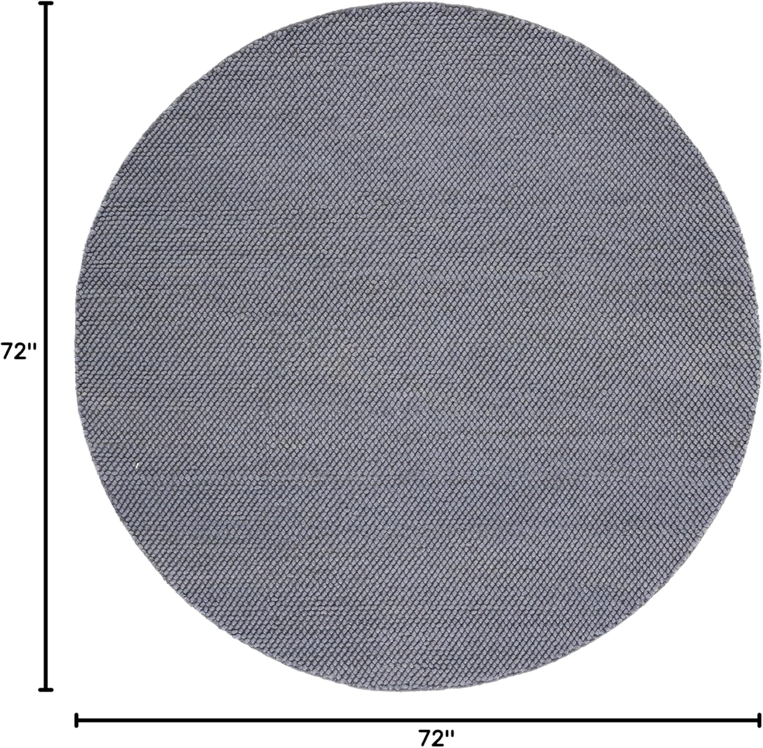 SAFAVIEH Natura Collection Area Rug - 6' Round, Dark Grey, Handmade Wool Blend, Textured Design, Ideal for Living Room, Bedroom, Dining Space (NAT425H)