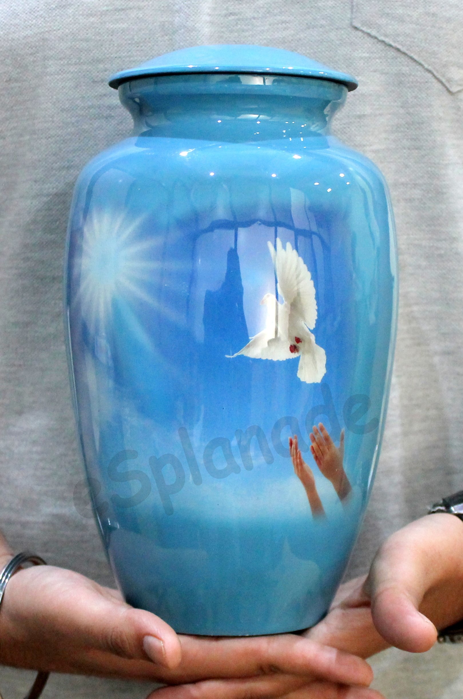 eSplanade Cremation urn Vaso Contenitore Vaso commemorativo | urne di Metallo | urne funerarie | urne ricordo Memorial. (Piccione)