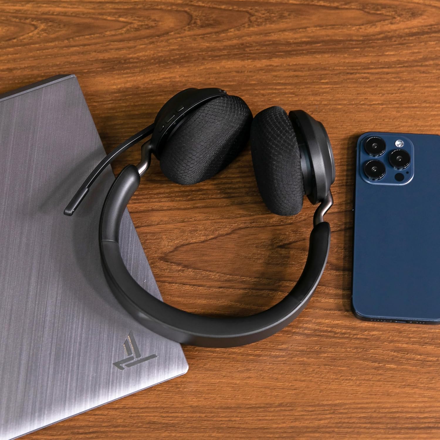 WC PadZ Evolve2 65 - XL Airweave Fabric Earpads for Jabra Evolve2 65, Evolve2 40 & Elite 45h by Wicked Cushions | Enhanced Comfort, Thickness, & Durability | Black - Image 3