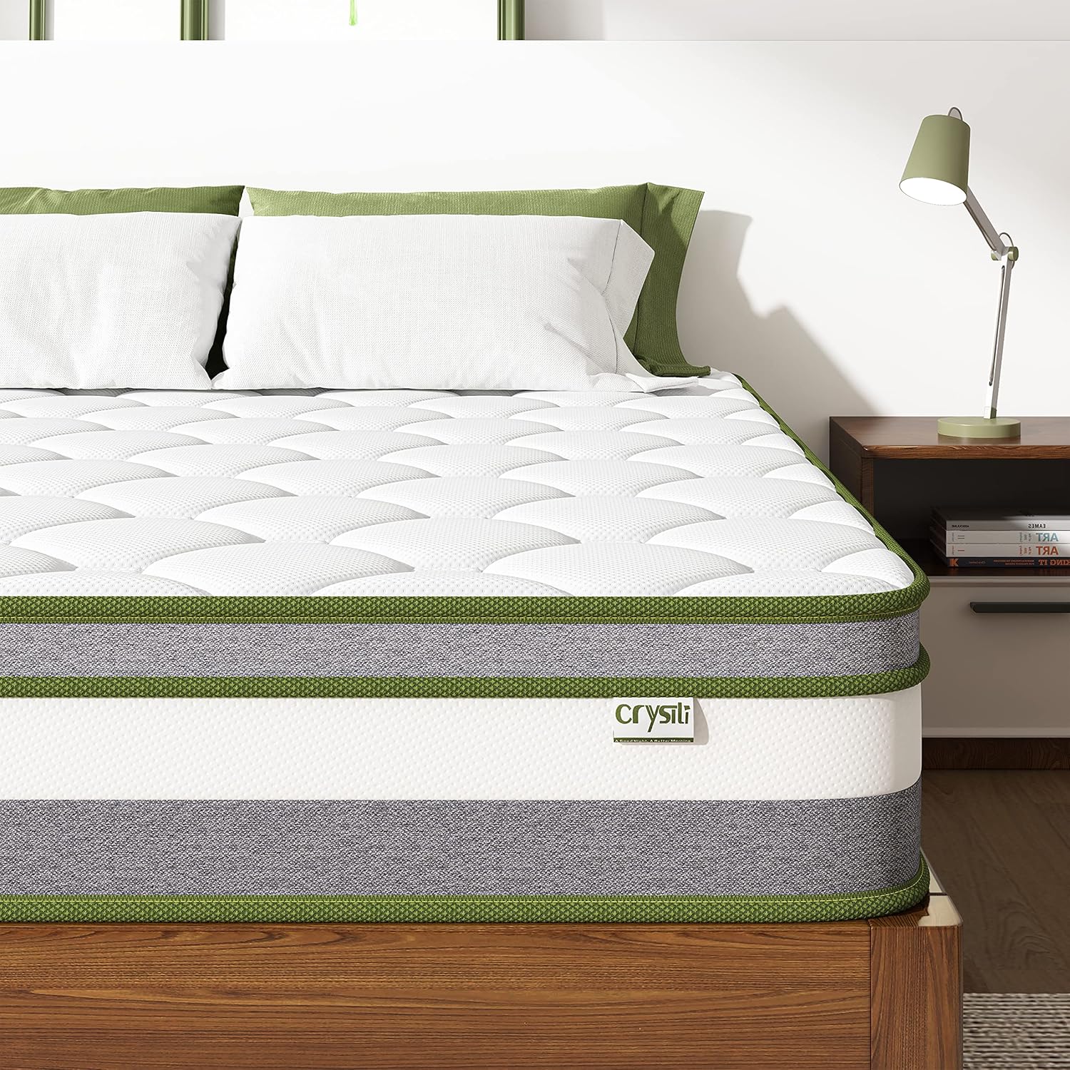 Queen Mattress, Crystli 10 inch Queen Size Mattress Hybrid Mattress Medium Firm with Memory Foam