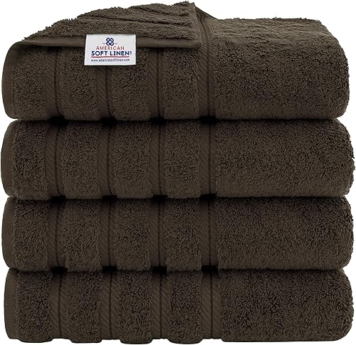 Miniatura 1 de American Soft Linen - Juego de 4 toallas de baño turcas de lujo de 100 % algodón para baño, toallas de baño extra grandes, toallas de baño