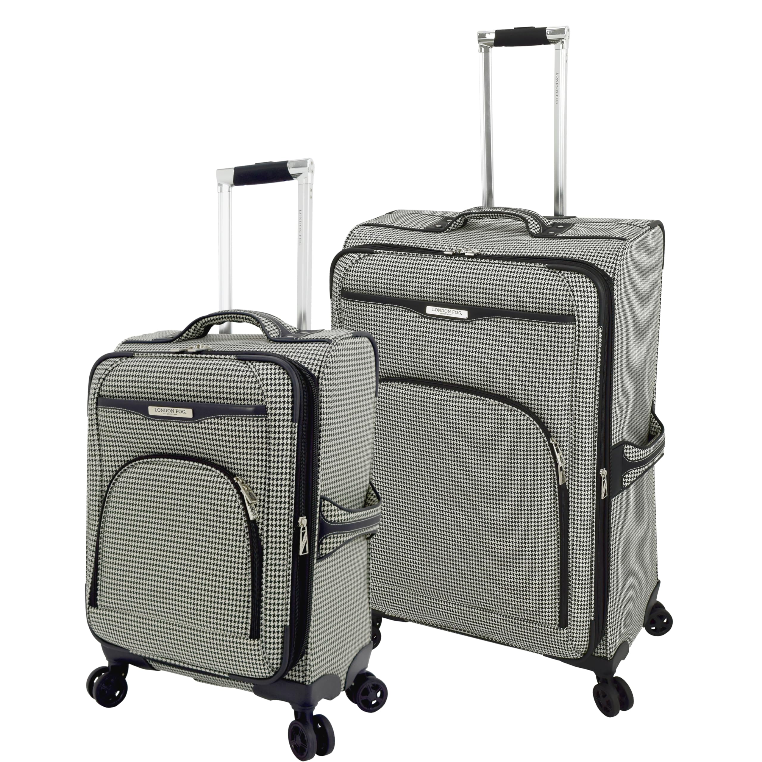 London Fog Oxford III Black White Houndstooth 2pc Set (20" and 29")