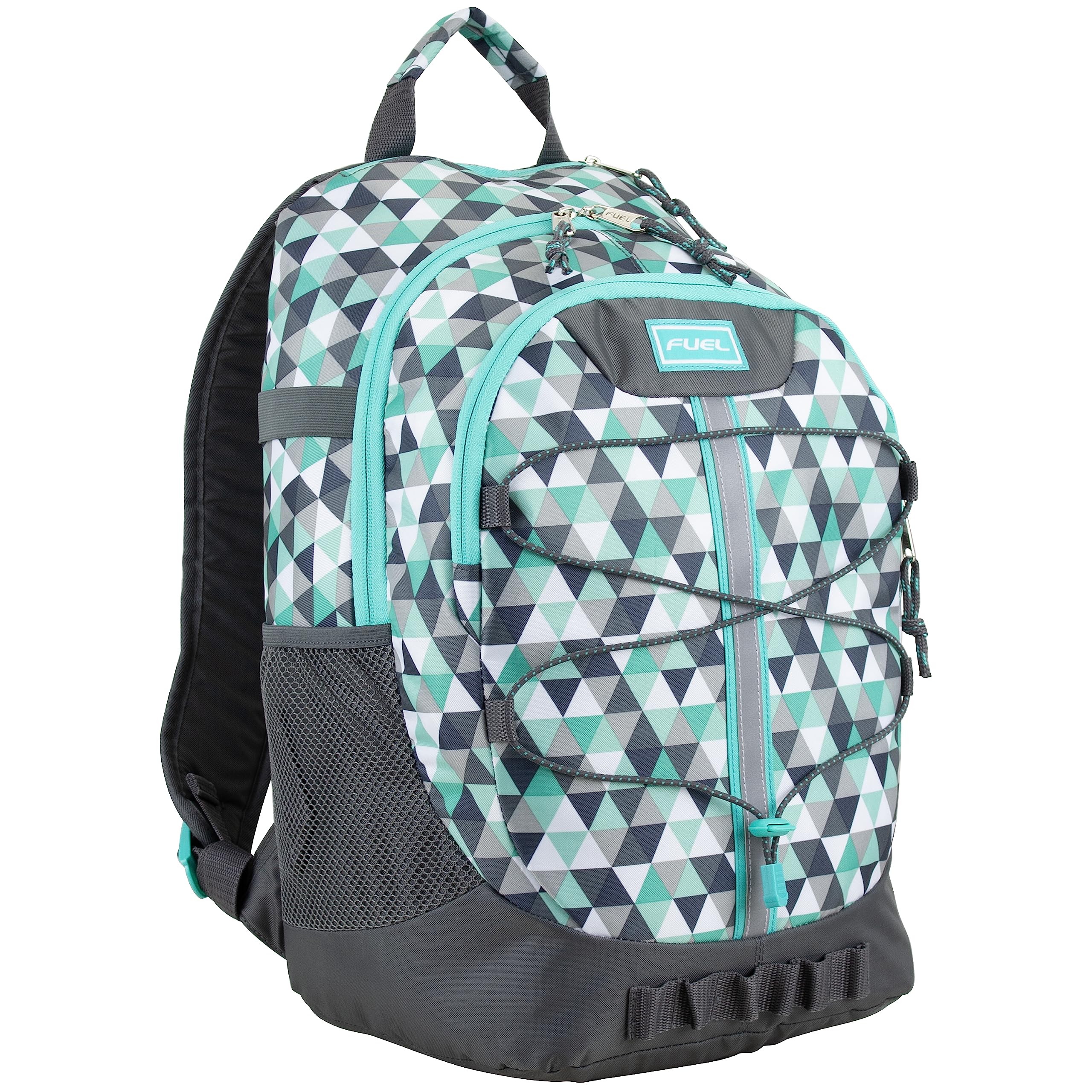 FUEL Hiking Backpack for Women Men Terra Sport, Travel, College, Gym, Work with Laptop Sleeve, Bungee, 18 Inches, Blue Diamond Crystal