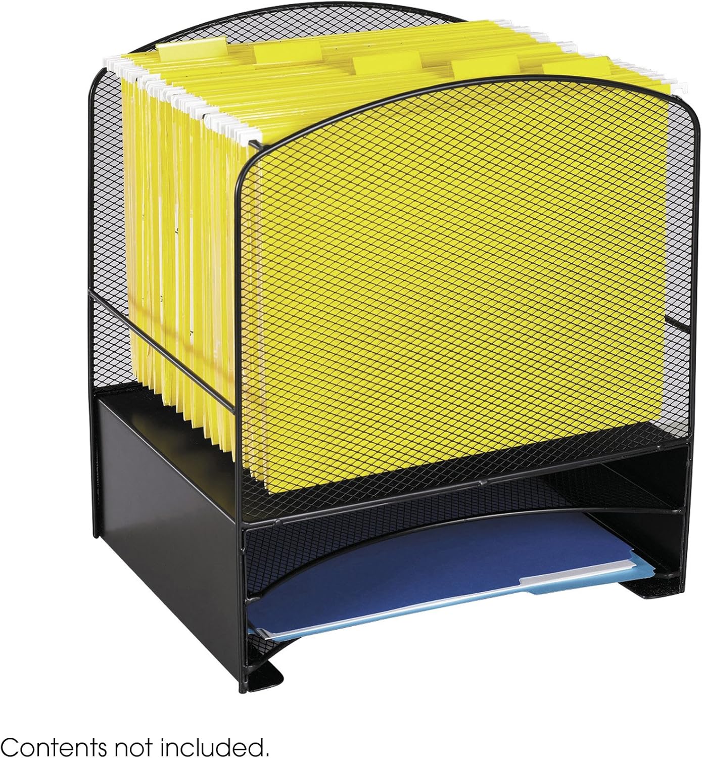 Safco Products 3260BL Onyx Mesh Hanging File with 2 Horizontal Sorters, Black