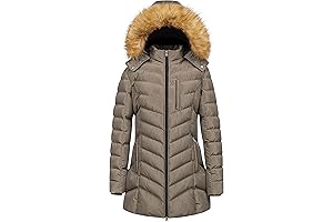 CREATMO Long Warm Puffer Jacket for Women's Winter