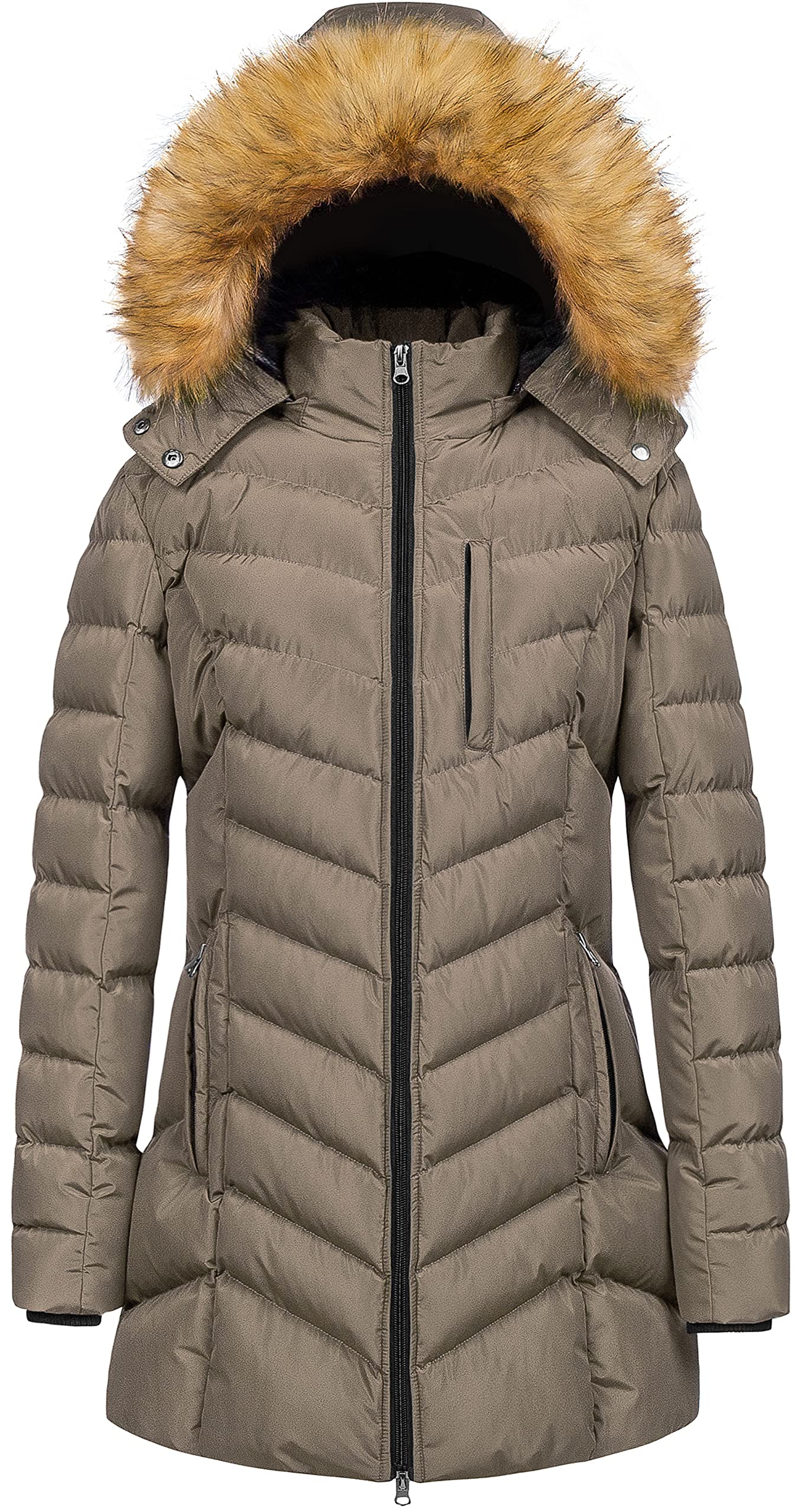 Women's Winter Hooded Coat Waterproof Warm Long Puffer Jacket Parka