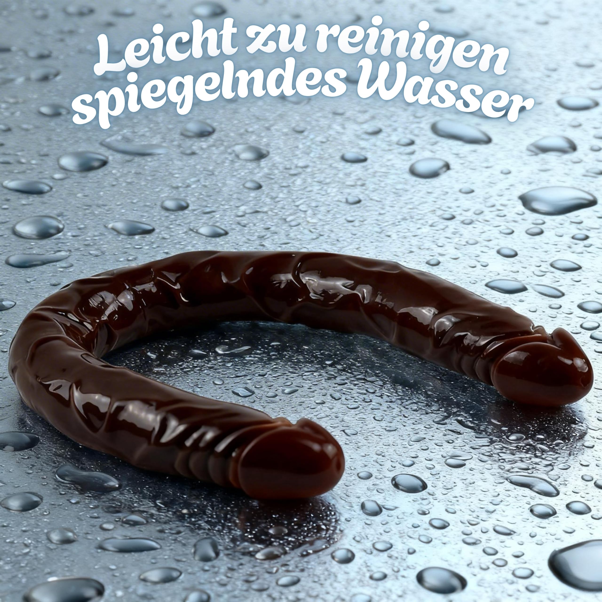 Doppio dildo XXL da 55 cm – doppio dildo extra lungo (Ø 4 cm), design realistico con vene, flessibile, peso massiccio di 600 g, giocattolo a doppio lato per coppie e esperti, marrone D15-7