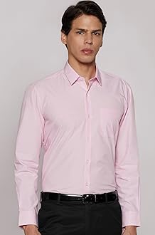 Peter England Men's Everday Regular Fit Solid Shirt | Cotton Rich | 5-Pin Pocketing