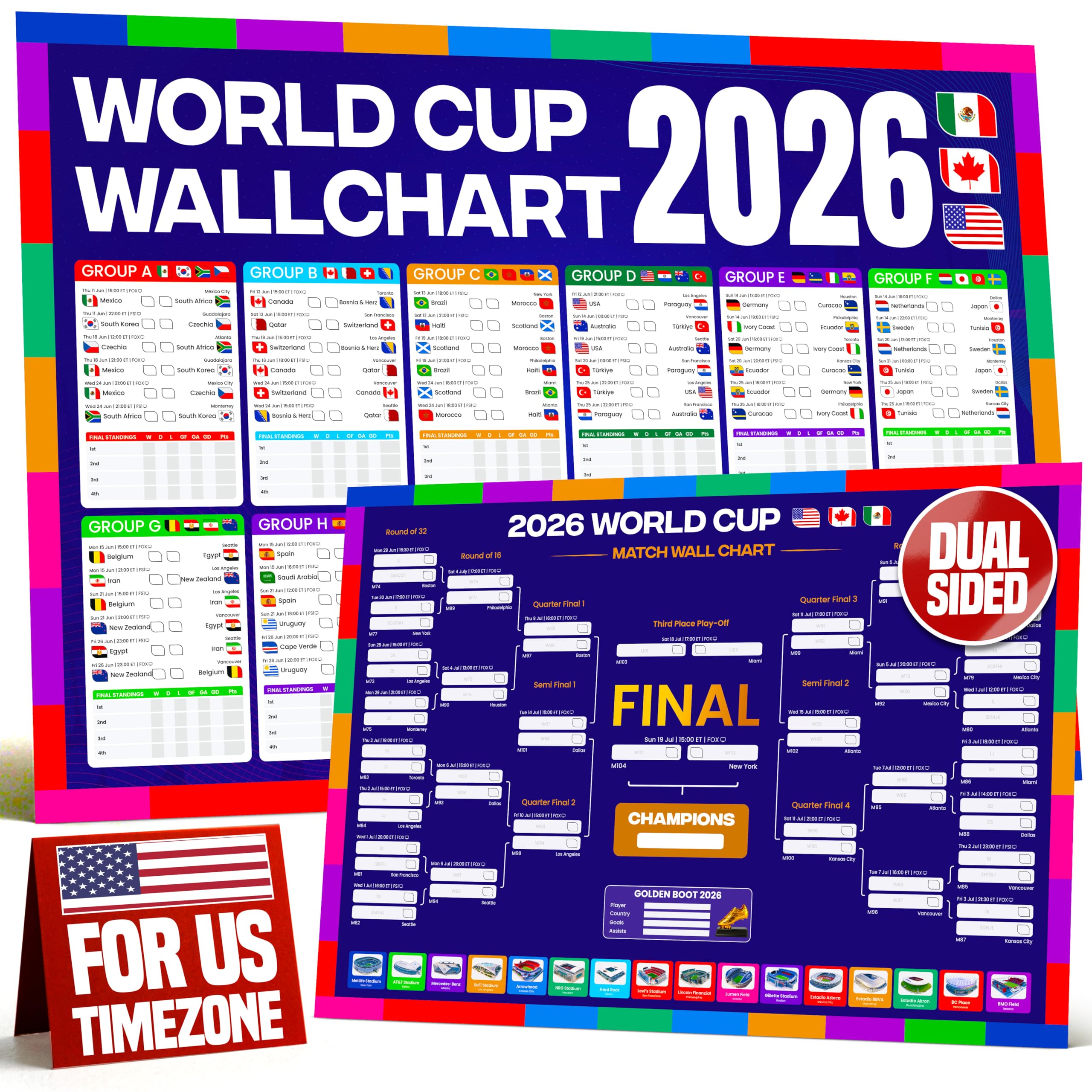FIFA ワールドカップ 2026 ダラス 公式ポスター A3 作者直筆サイン入