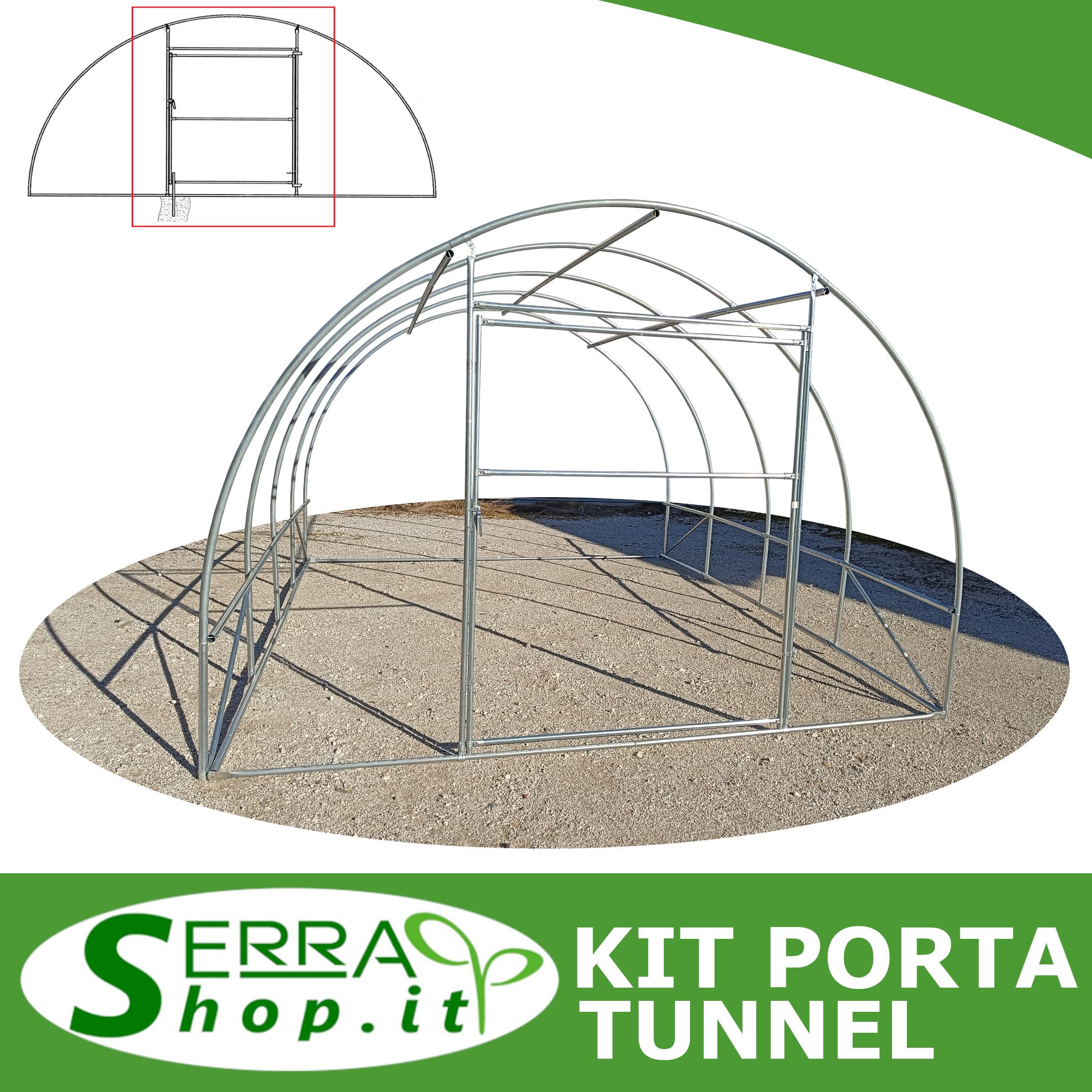 Serra orto giardino ad arco tunnel in acciaio con telo film professionale 200MC (Trasparente, 4x5m)