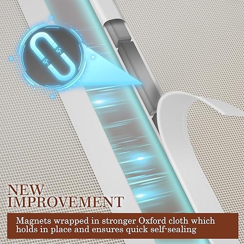 Miniatura 4 de Yotache - Puerta mosquitera magnética reversible de apertura lateral para puertas de 28 x 78, vista sin obstáculos, malla de poliéster mejorada