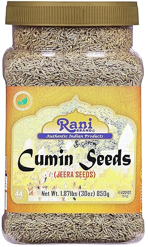 Rani Semillas de comino entero Jeera Especias 30 onzas 187 libras tarro de PET de 3023oz totalmente natural apto para gluten sin OMG vegano origen