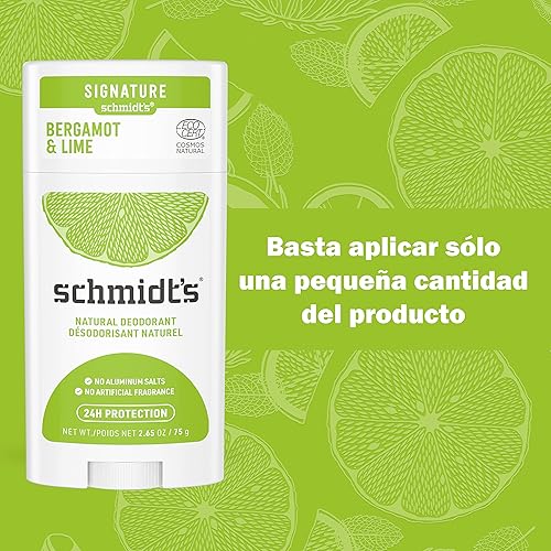 Miniatura 6 de Schmidt's Desodorante natural en barra de bergamota y lima, paquete de 2 unidades, sin aluminio, vegano