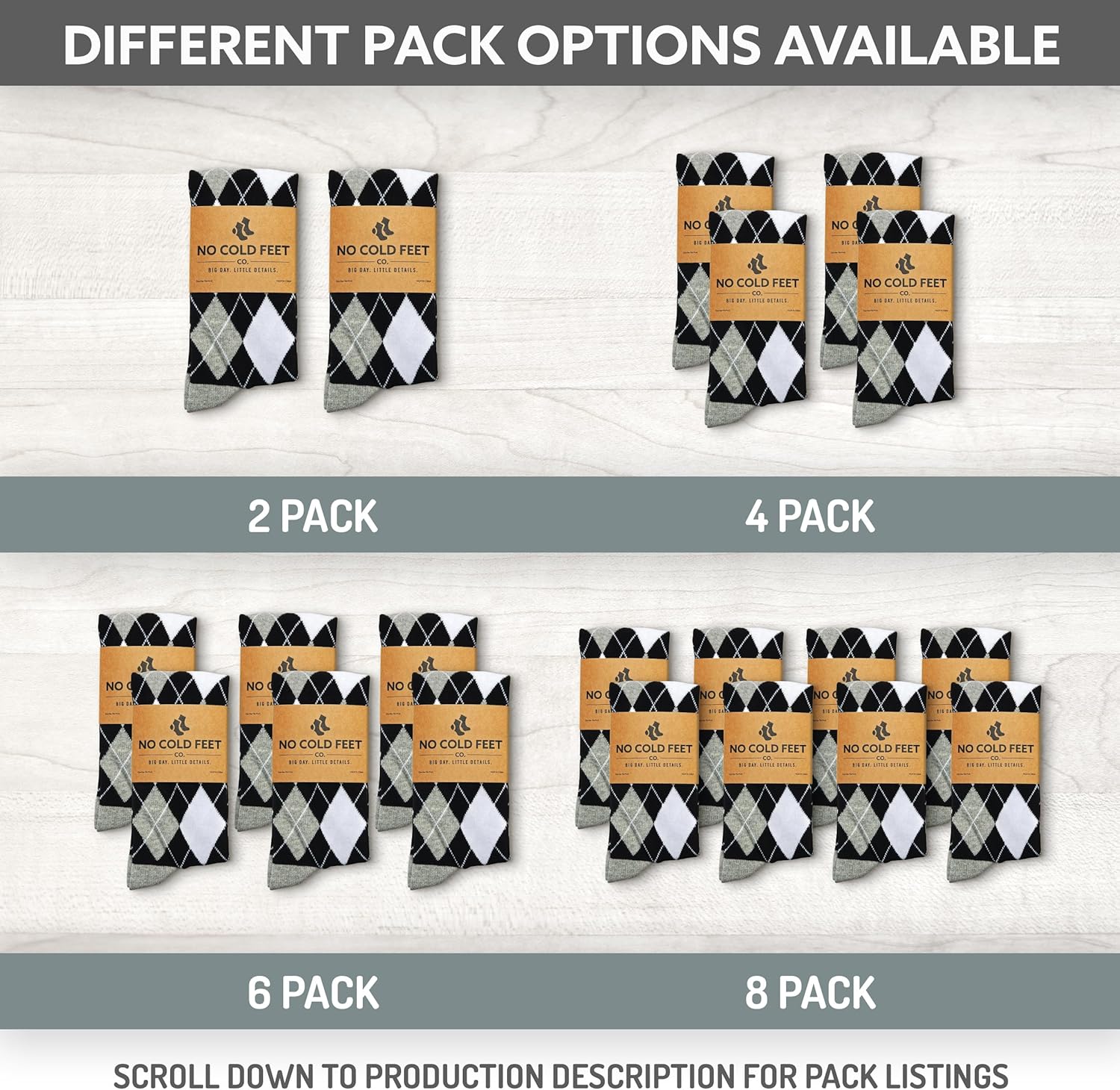 No Cold Feet Men’s Neutral Dress Socks – Classic Soft Crew Dress Socks, All-Day Comfort for Work, Business or Weddings - Image 2