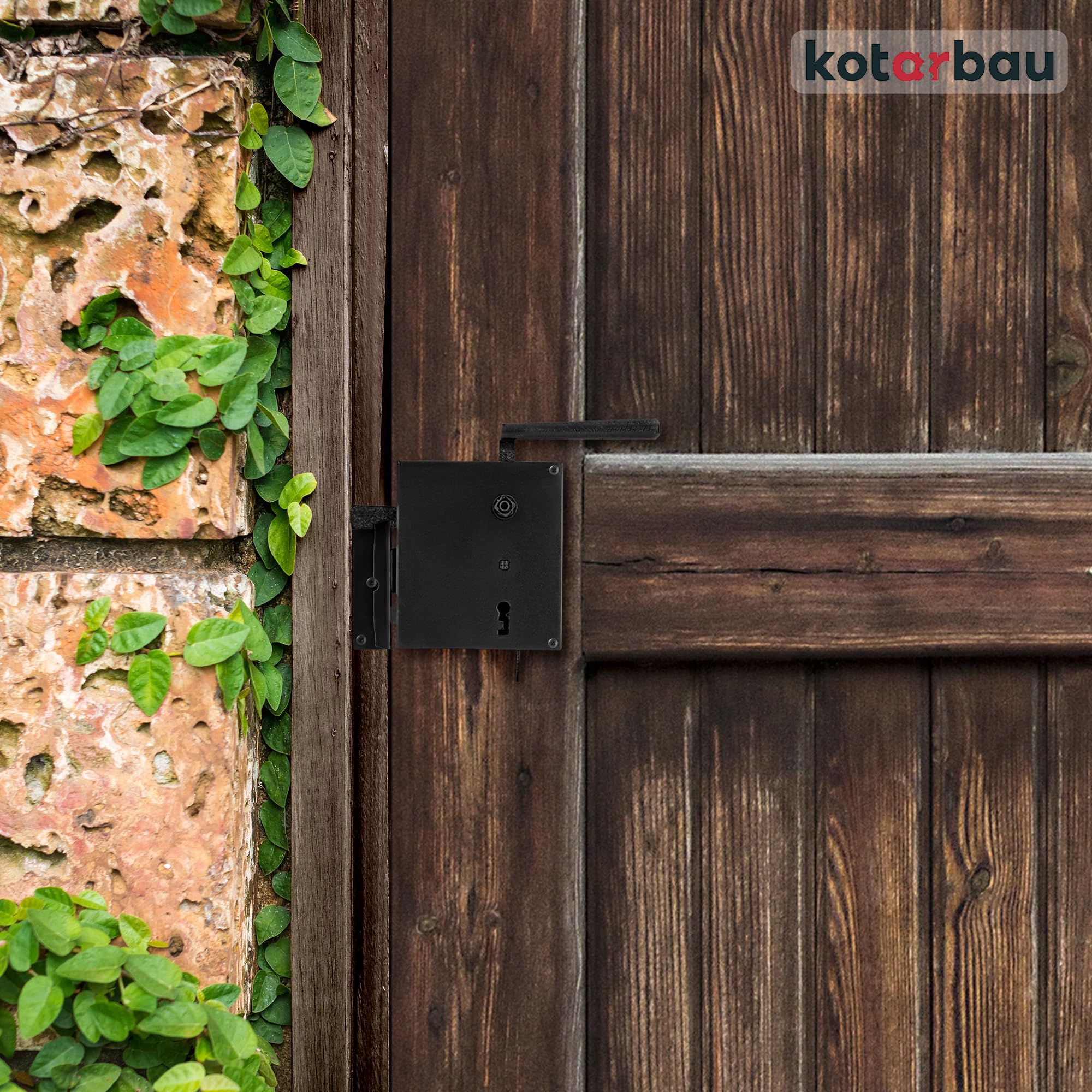 KOTARBAU® Kastenschloss 65mm Rechts Schwarz Pulverbeschichtet Stahl Rostfrei